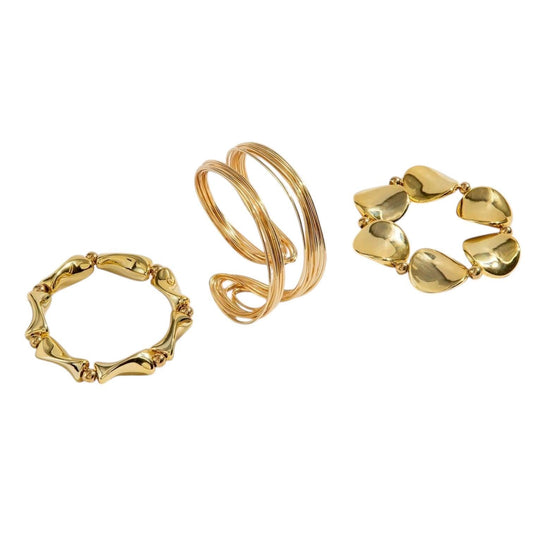 Set 3 bratari aurii, ajustabile, Carissa C24 - Pursehuit.ro