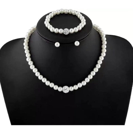 Set colier, bratara si cercei, argintiu, cu pietre si cristale, Anu C17 - Pursehuit.ro