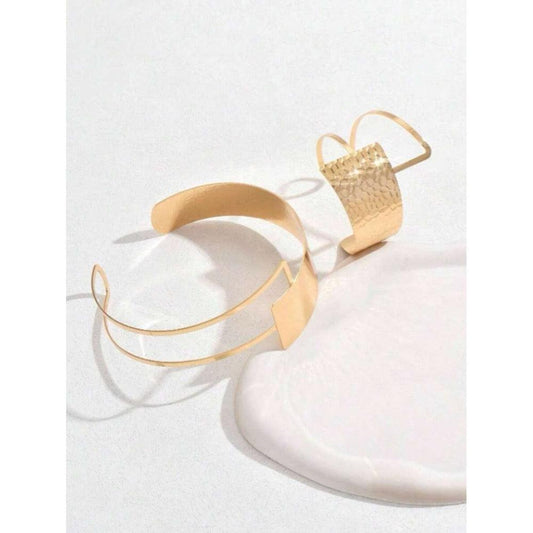 Set colier choker si bratara, auriu, texturat, Jousia C19 - Pursehuit.ro