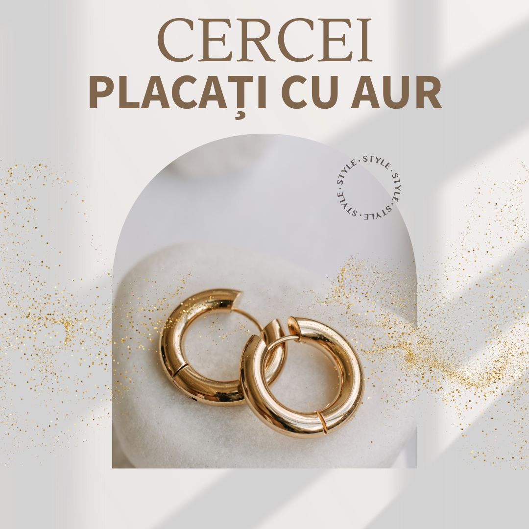 Cercei placati cu aur