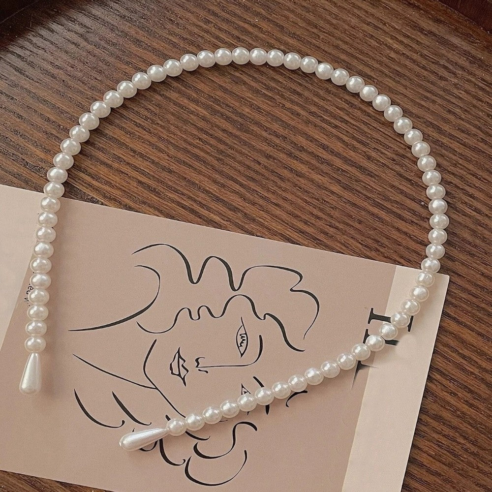 🎁 Diadema alba, cu perle, Eugenia (100% off)