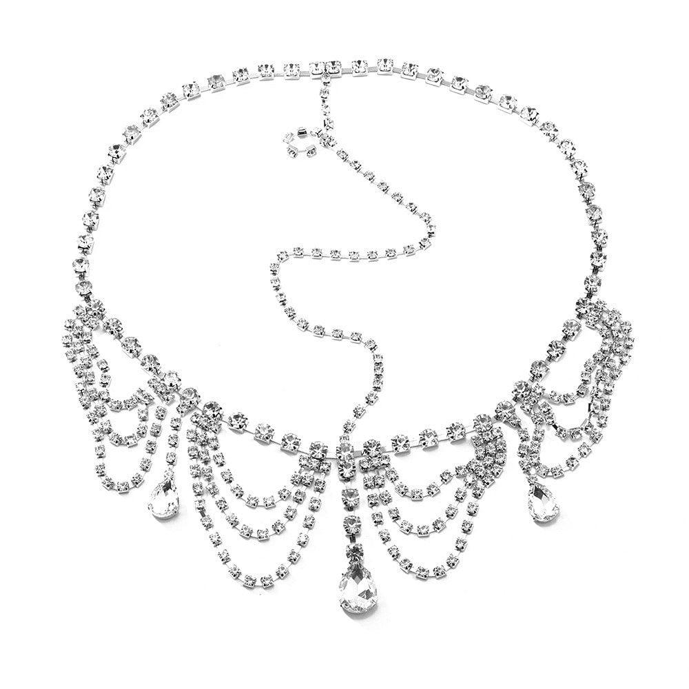 Accesoriu de cap, argintiu, cu pietre, Faidra C7 - Pursehuit.ro