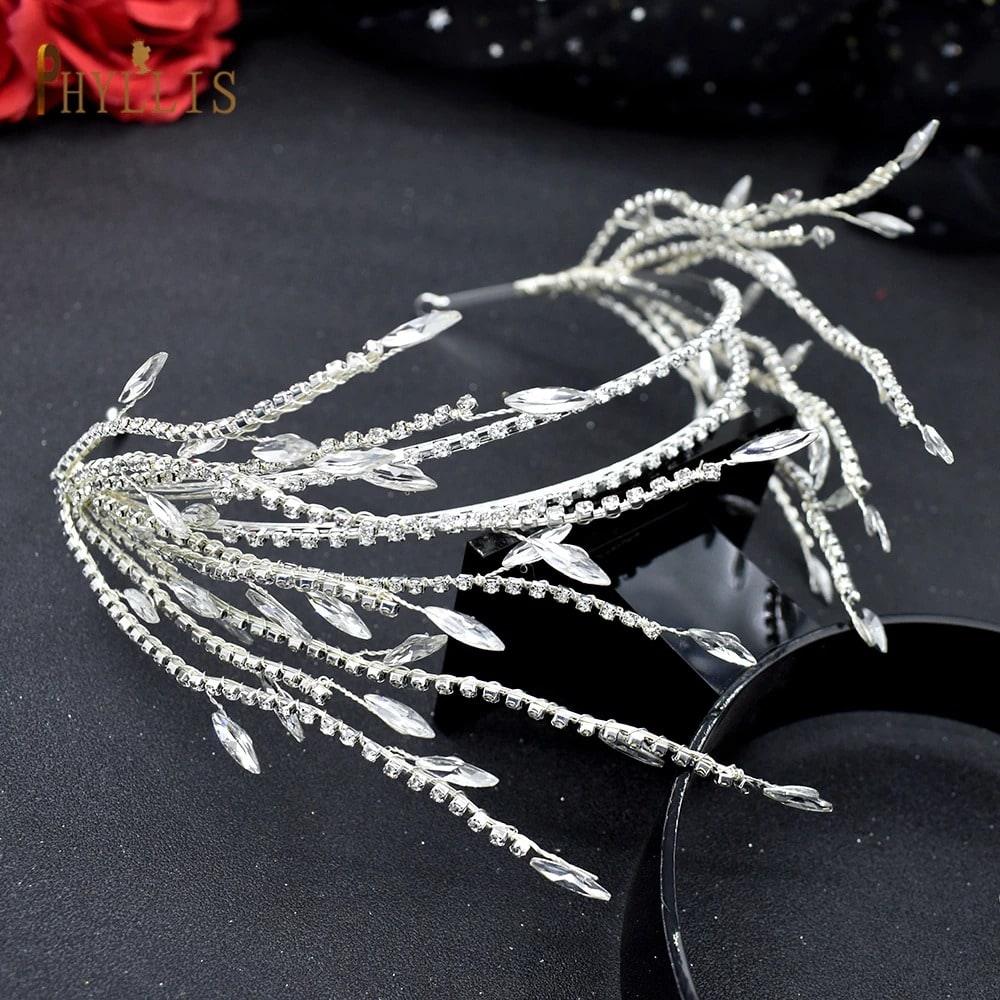 Accesoriu de par, argintiu, cu crengute si pietre, Shanne C4 - Pursehuit.ro