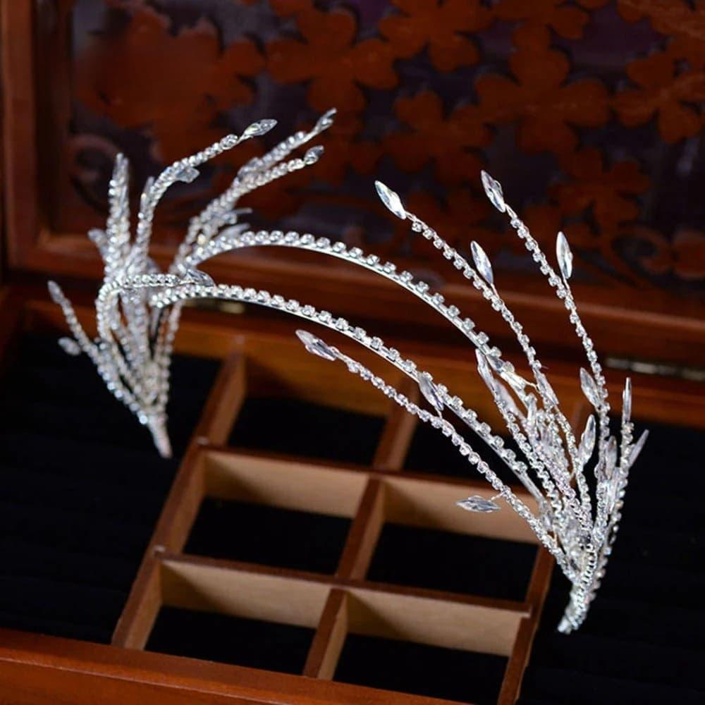 Accesoriu de par, argintiu, cu crengute si pietre, Shanne C4 - Pursehuit.ro