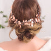 Accesoriu de par, rose gold, modelator, cu frunzulite si margelute, Elsabe C15