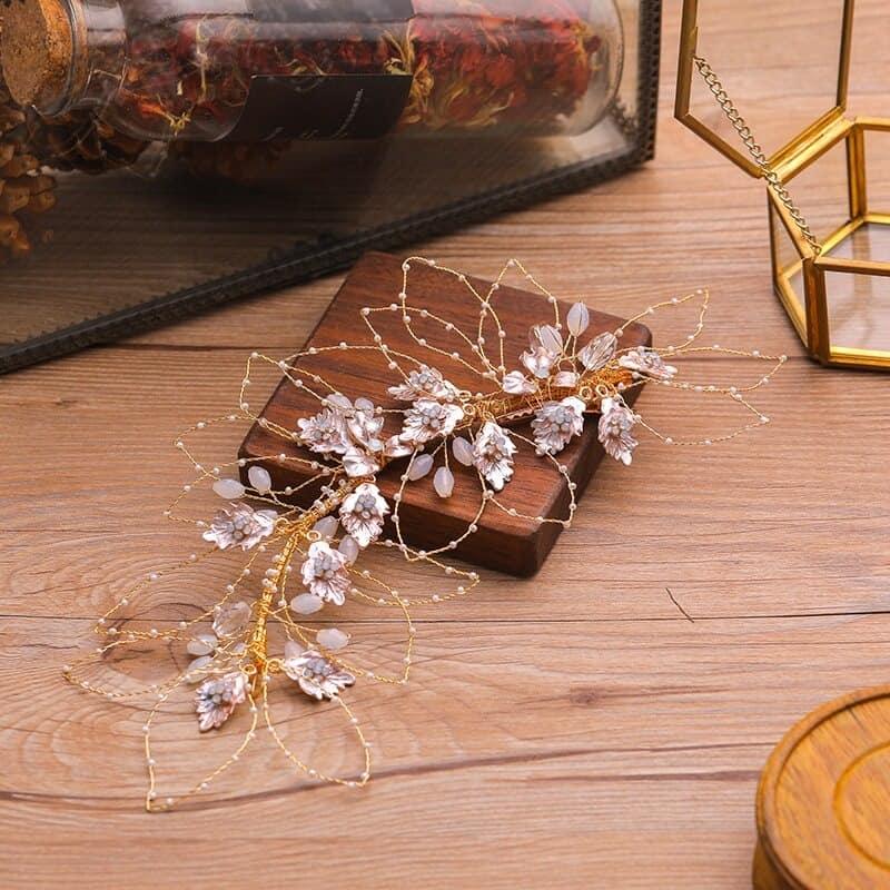 Accesoriu par, auriu, cu flori, Magaretha C4 - Pursehuit.ro