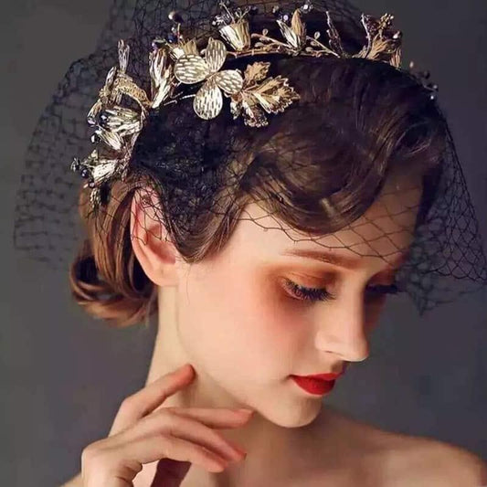 Accesoriu par, modelator, cu frunze aurii, Magreth C1 - Pursehuit.ro