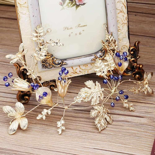 Accesoriu par, modelator, cu frunze aurii, Magreth C1 - Pursehuit.ro