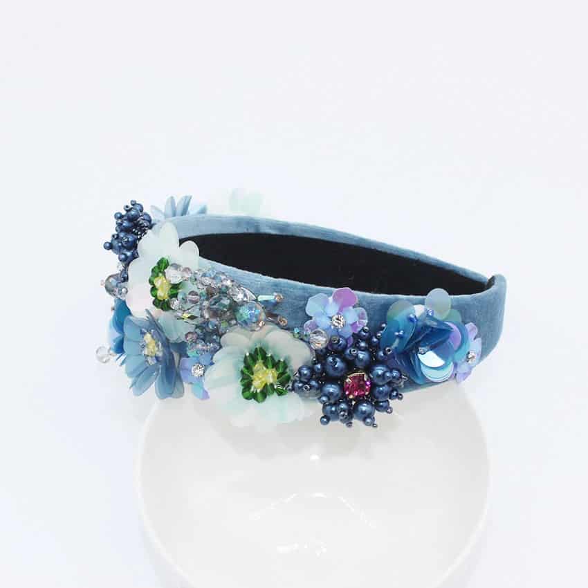 Bentita bleu, cu flori si pietre, Majsan C2