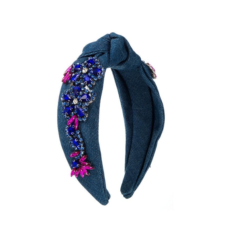 Bentita bleumarin, cu nod si pietre albastre, Clifford C5 - Pursehuit.ro