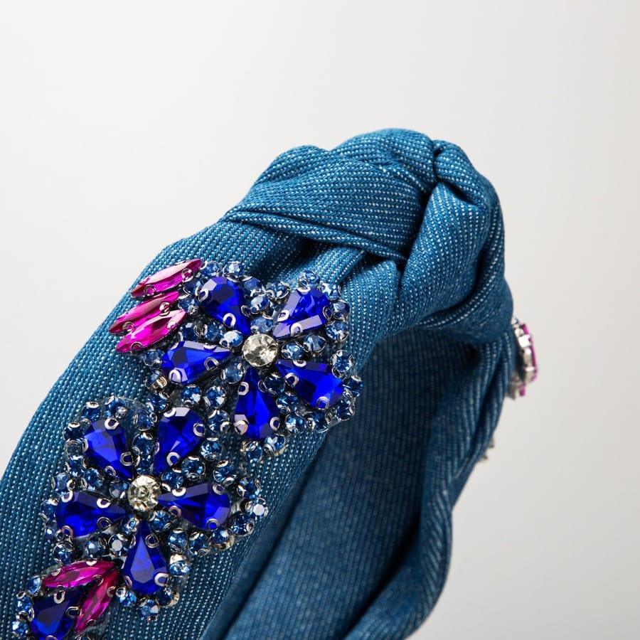 Bentita bleumarin, cu nod si pietre albastre, Clifford C5 - Pursehuit.ro