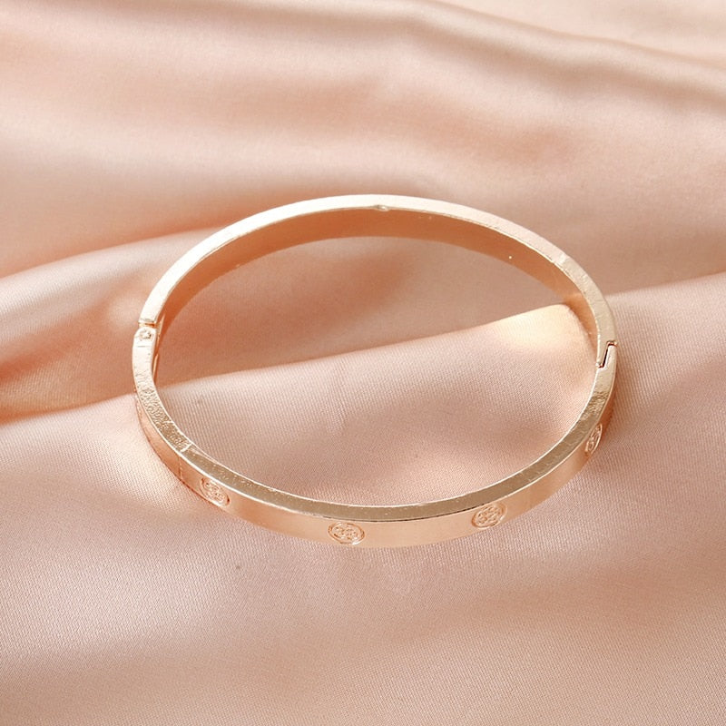 Bratara Love, rose gold, suflata cu aur 18k, Antonia C1