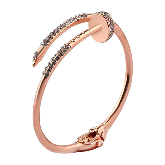 Bratara rose gold, forma de cui, cu pietre, Nadin C1