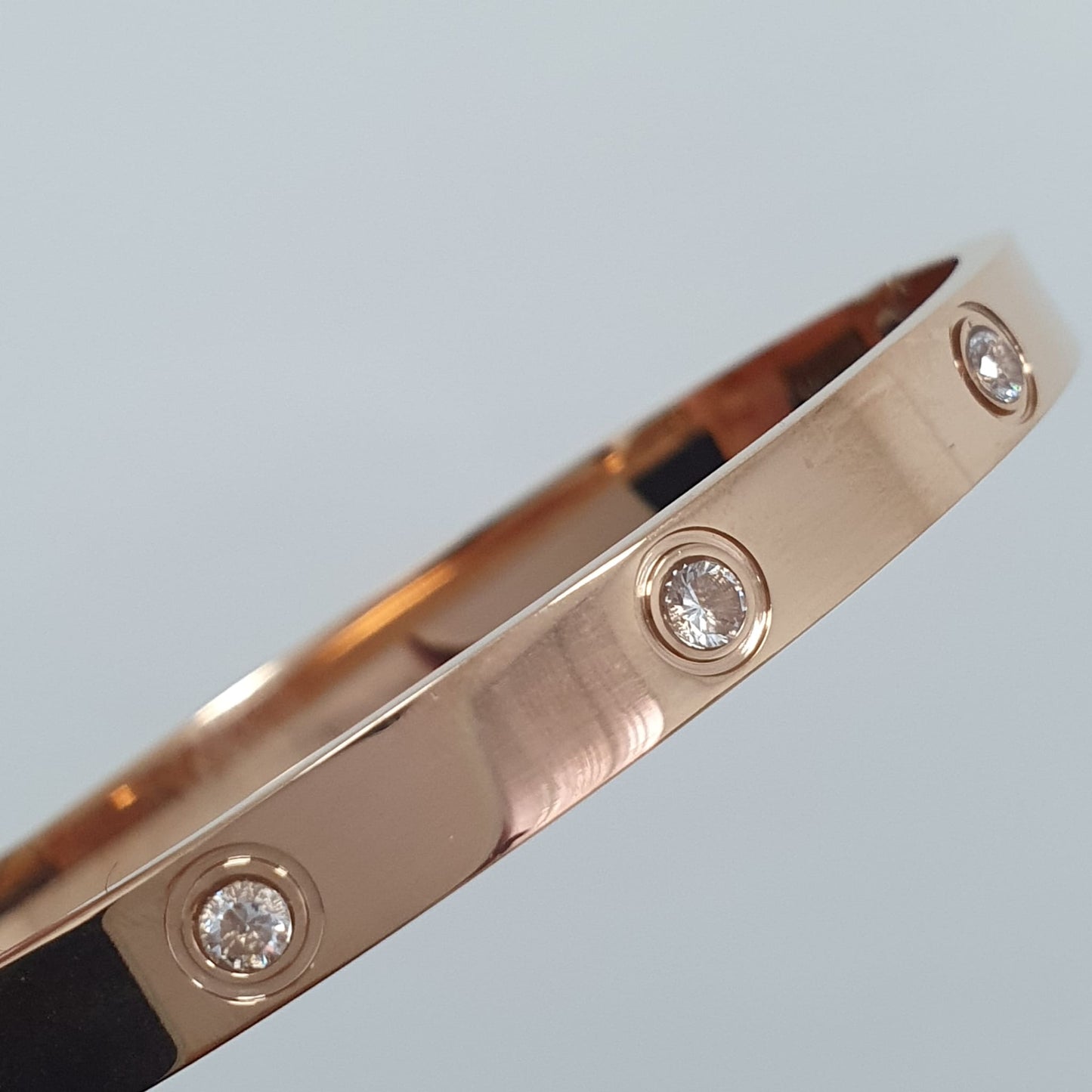 Bratara rose gold, suflata cu aur 14k, cu pietre din zirconiu, Sakaria C3