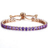 Bratara tennis, rose gold, cu pietre mov, Sebbor C1 - Pursehuit.ro