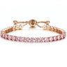 Bratara tennis, rose gold, cu pietre roz, Sebine C1 - Pursehuit.ro