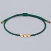 Bratara verde inchis, tip snur, cu accesorii aurii, Sabina C1