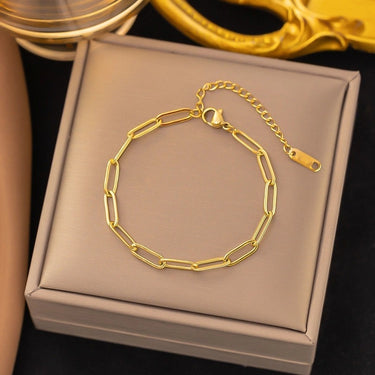 Bratara aurie, din otel inoxidabil, suflata cu aur 18k, cu zale delicate, Jimmy C2