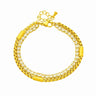 Bratara aurie, din otel inoxidabil, suflata cu aur 18k, dubla, tennis, cu pietre din zirconiu, Eliza C3 - Pursehuit.ro