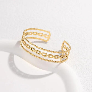 Bratara aurie, din otel inoxidabil, suflata cu aur 18k, reglabila, Crystal C10 - Pursehuit.ro
