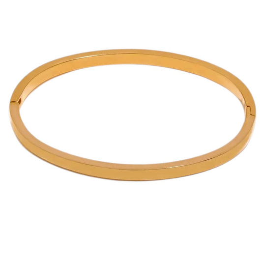 Bratara aurie, din otel inoxidabil, suflata cu aur 18k, tip bangle, Jessica C10