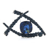 Brosa argintie, cu pietre albastre, forma de ochi stilizat, Isolde C4 OUT