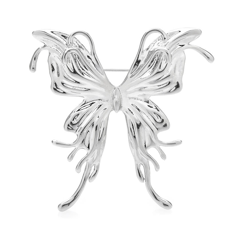 Brosa argintie, forma de fluture, Edith C7