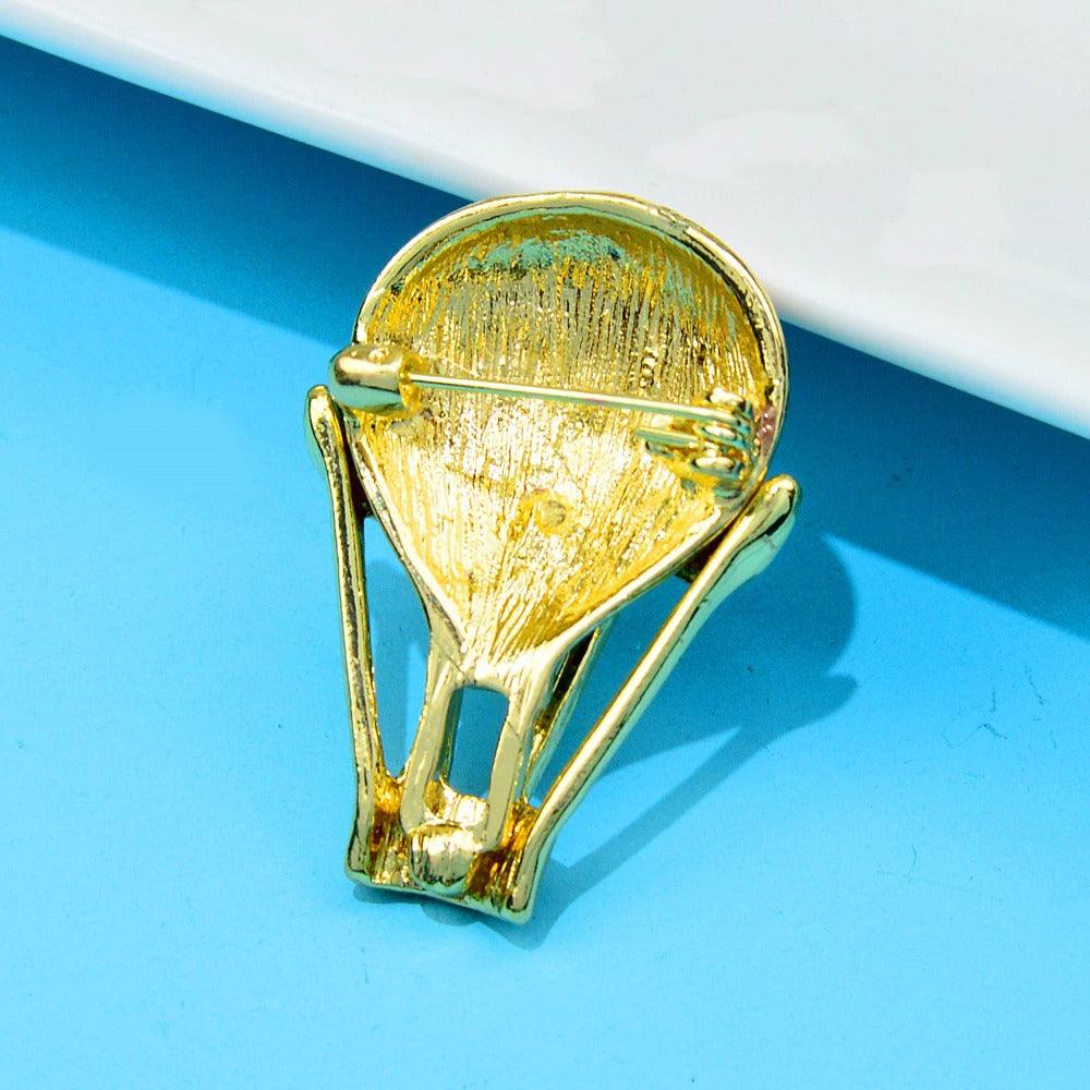 Brosa aurie, forma de balon cu aer, cu pietre, Mascha C1 - Pursehuit.ro