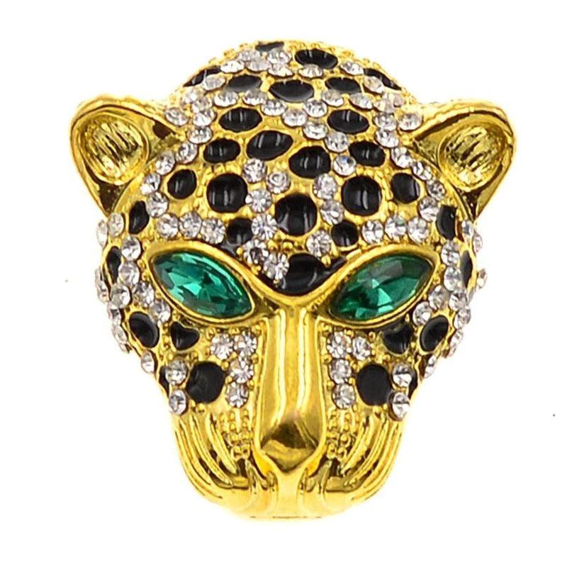 Brosa aurie, forma de cap de pantera, cu pietre, Mariel C2 - Pursehuit.ro