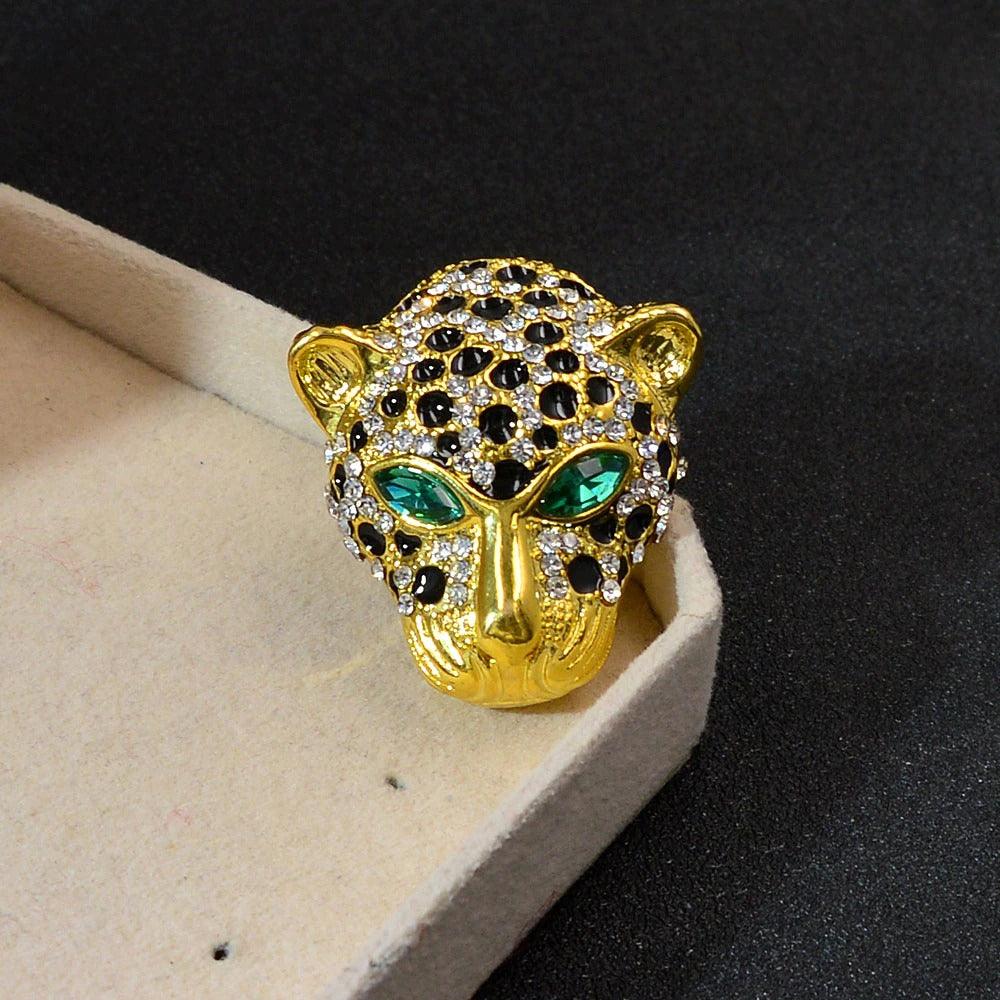 Brosa aurie, forma de cap de pantera, cu pietre, Mariel C2 - Pursehuit.ro