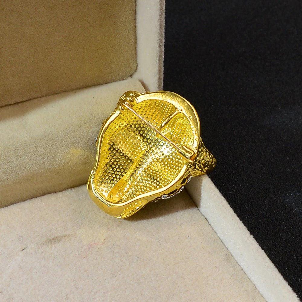 Brosa aurie, forma de cap de pantera, cu pietre, Mariel C2 - Pursehuit.ro