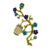 Brosa aurie, forma de copac cu flori si pietre, Selda C6