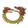 Brosa aurie, forma de dragon, cu pietre, Marvel C1 - Pursehuit.ro
