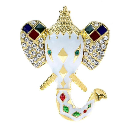 Brosa aurie, forma de elefant, cu pietre, Andreana C2 - Pursehuit.ro