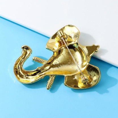 Brosa aurie, forma de elefant, cu pietre, Andreana C2 - Pursehuit.ro