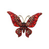 Brosa aurie, forma de fluture, cu pietre rosii, Moon C1 - Pursehuit.ro