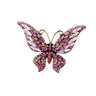 Brosa aurie, forma de fluture, cu pietre roz, Derhard C1 - Pursehuit.ro