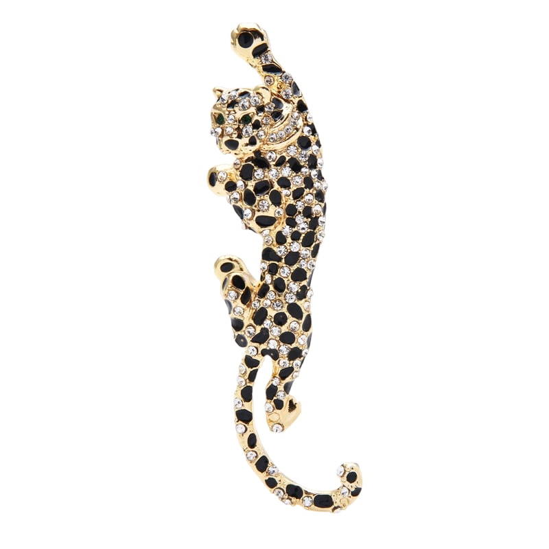 Brosa aurie, forma de leopard, cu pietre, Sanya C2