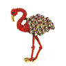 Brosa aurie, forma de pasare flamingo, cu pietre rosii, Liska C3 - Pursehuit.ro