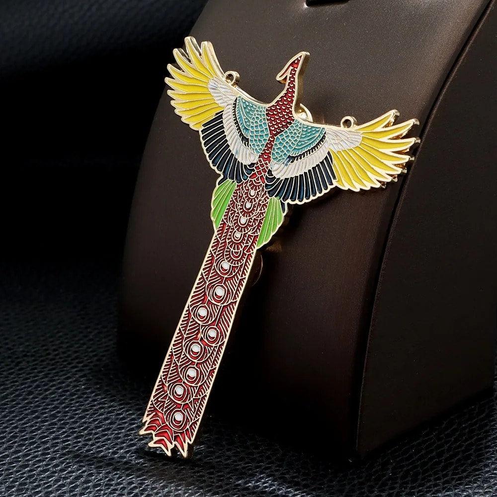 Brosa aurie, forma de pasarea Phoenix, Marvin C1 - Pursehuit.ro