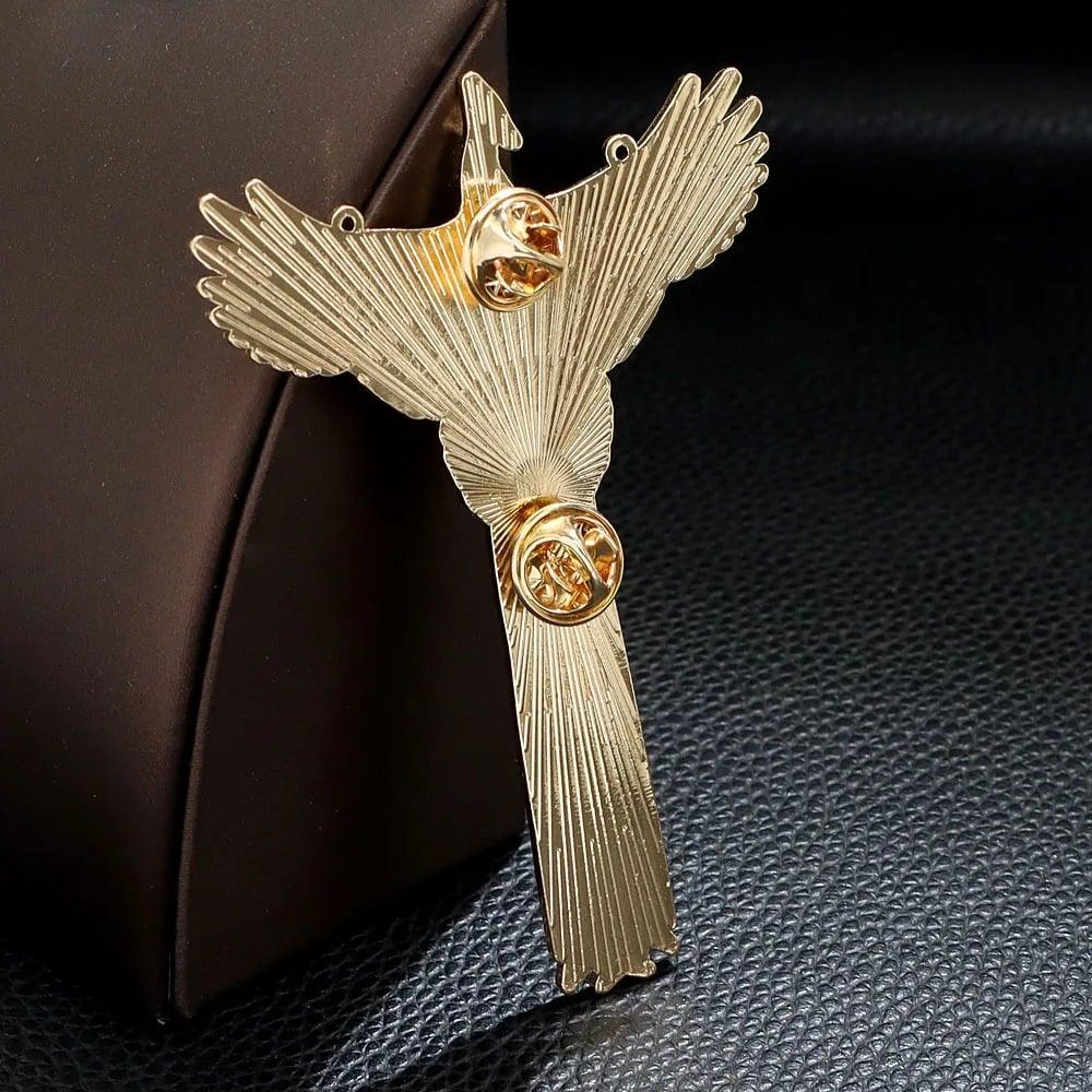 Brosa aurie, forma de pasarea Phoenix, Marvin C1 - Pursehuit.ro