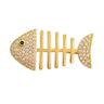 Brosa aurie, forma de peste, cu pietre din zirconiu, Marine C2 - Pursehuit.ro