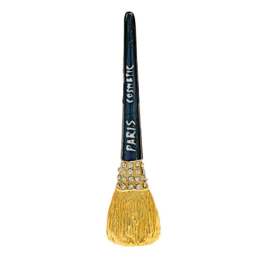 Brosa aurie, in forma de pensula de machiaj, cu pietre, Levina C1 - Pursehuit.ro