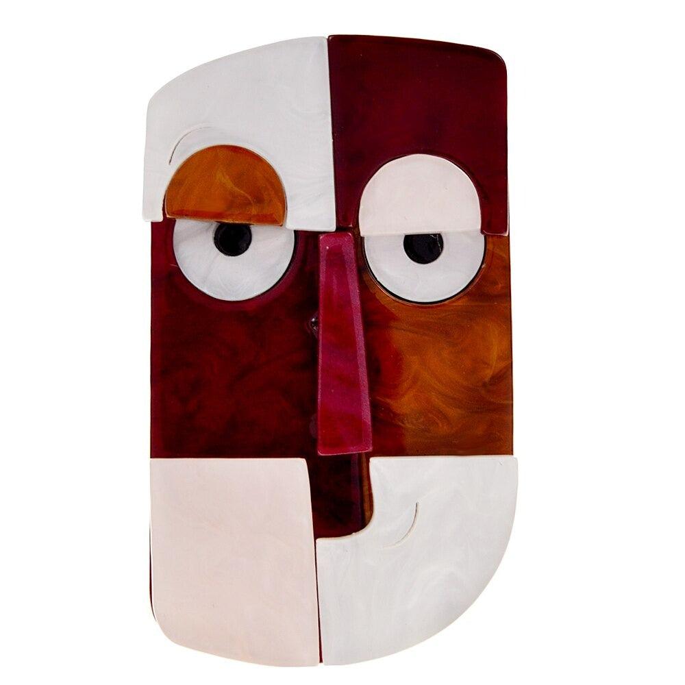 Brosa maro, forma de fata umana abstracta, Alfsol C1 - Pursehuit.ro