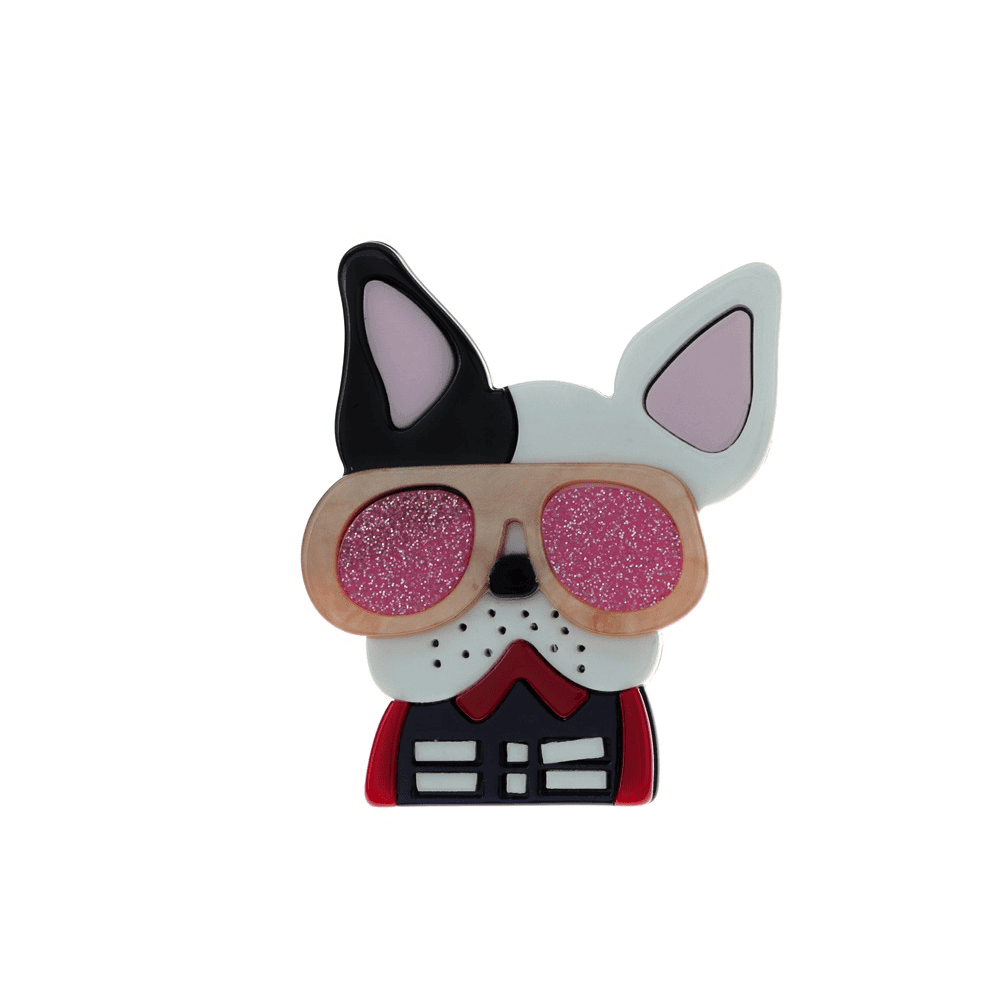 Brosa roz, forma de Boston Terrier, Anca C1 - Pursehuit.ro