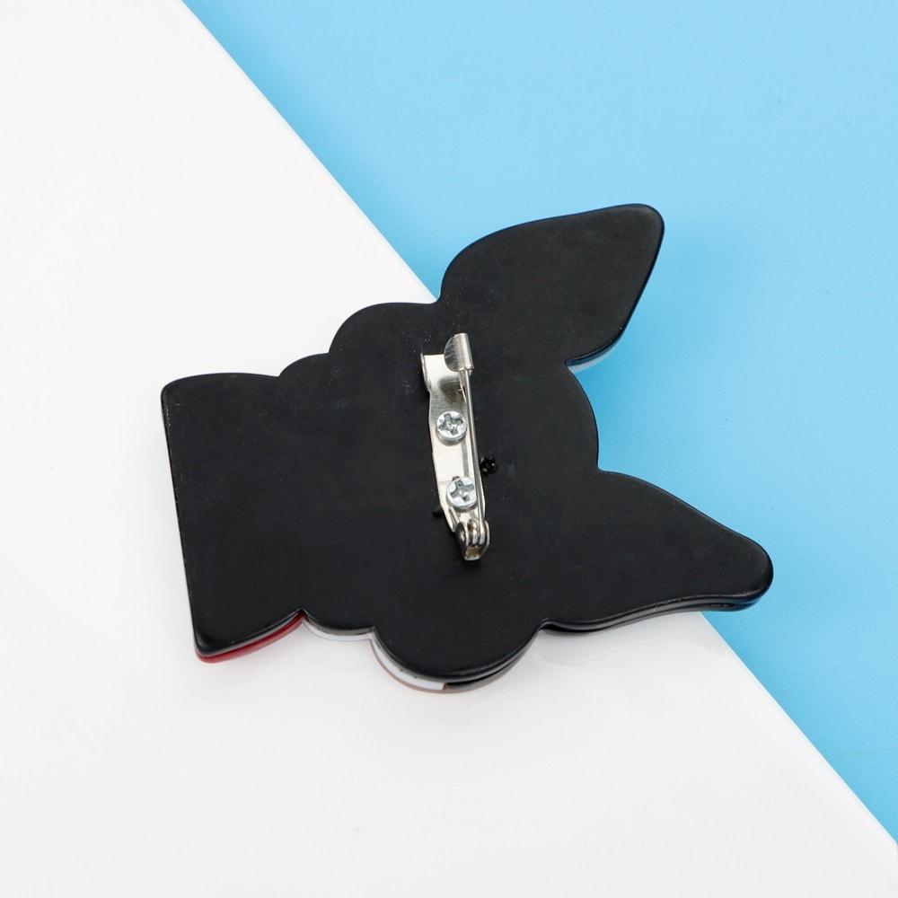 Brosa roz, forma de Boston Terrier, Anca C1 - Pursehuit.ro