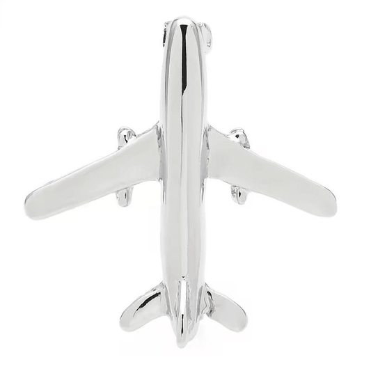 Brosa argintie, forma de avion, Aiva C2 - Pursehuit.ro