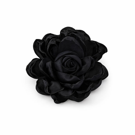 Brosa tip floare supradimensionata, neagra, Beatrix C12
