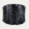 Centura corset, neagra, din piele ecologica, elastica, Stinna C1