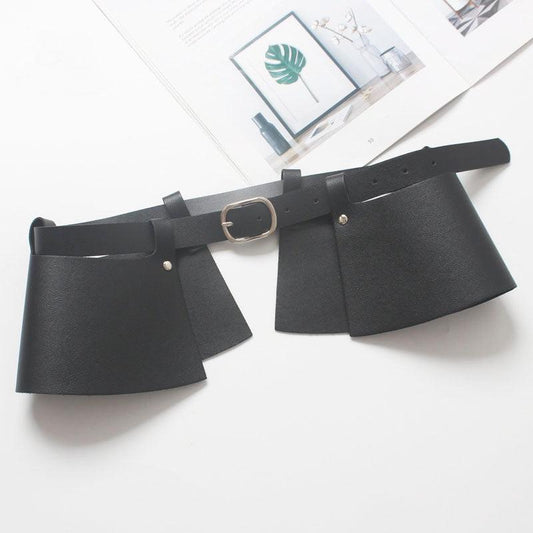 Centura de talie, neagra, din piele ecologica, Lizi C1 - Pursehuit.ro